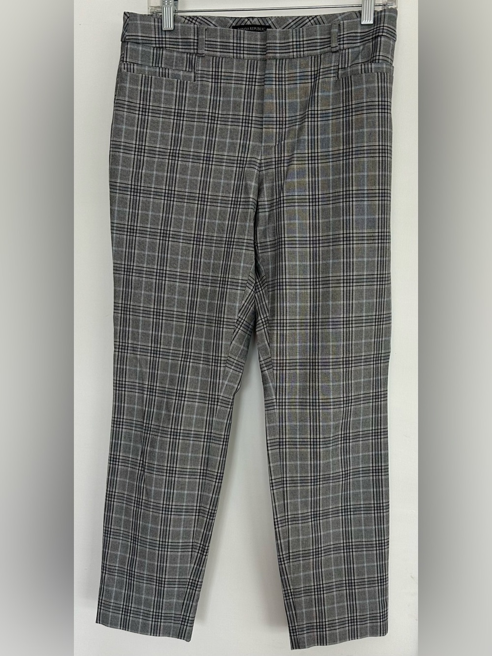 Banana Republic Gray Plaid Slim Dress Pants